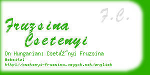 fruzsina csetenyi business card